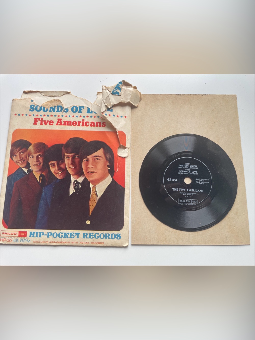 'Sound of the Five Americans' Vintage 45 RPM Record - Black